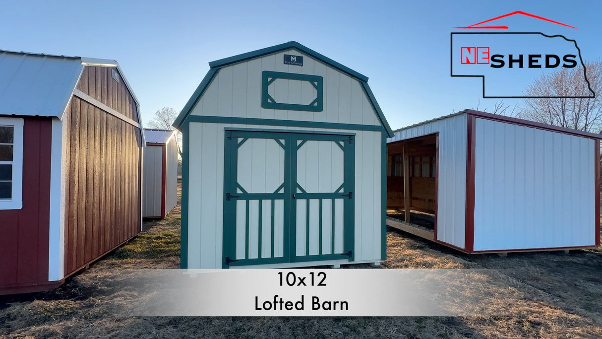 15% OFF NEW 10x12 Lofted Barn - Wisner NE. NEsheds