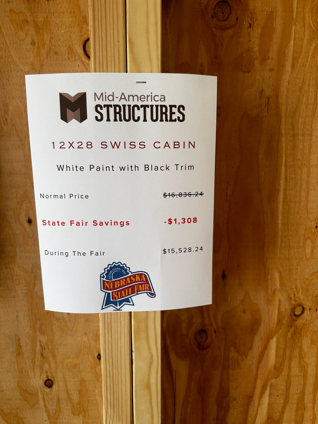 12x28 Swiss Cabin - NE STATE FAIR SPECIAL | NE SHEDS