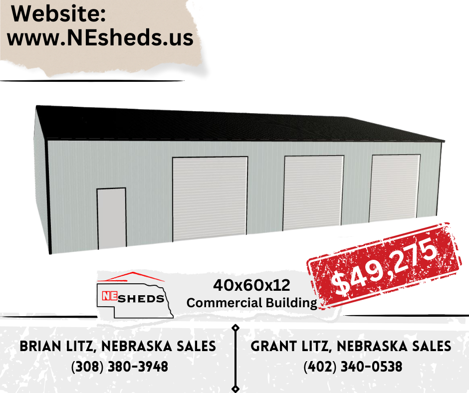 40x60x12 Commercial Buildings | NE Sheds