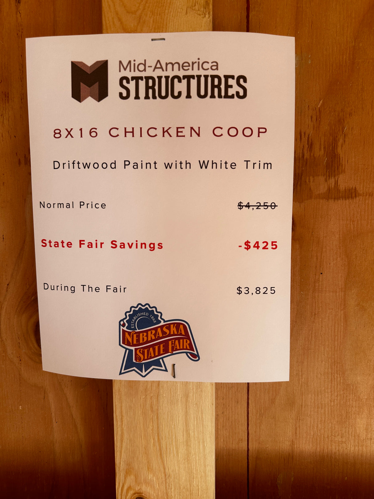 8X16 CHICKEN COOP - NE STATE FAIR SPECIAL | NE SHEDS