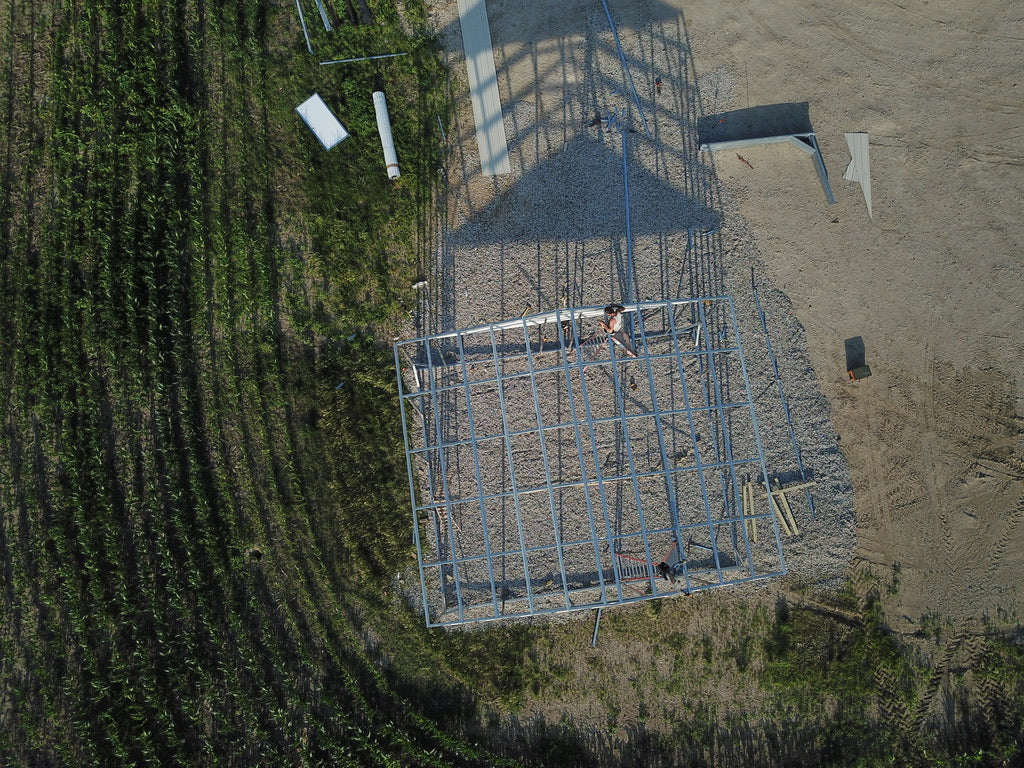 42x25x12'/10' Steel Garage w/ Lean To - Yutan, NE. | NE Sheds