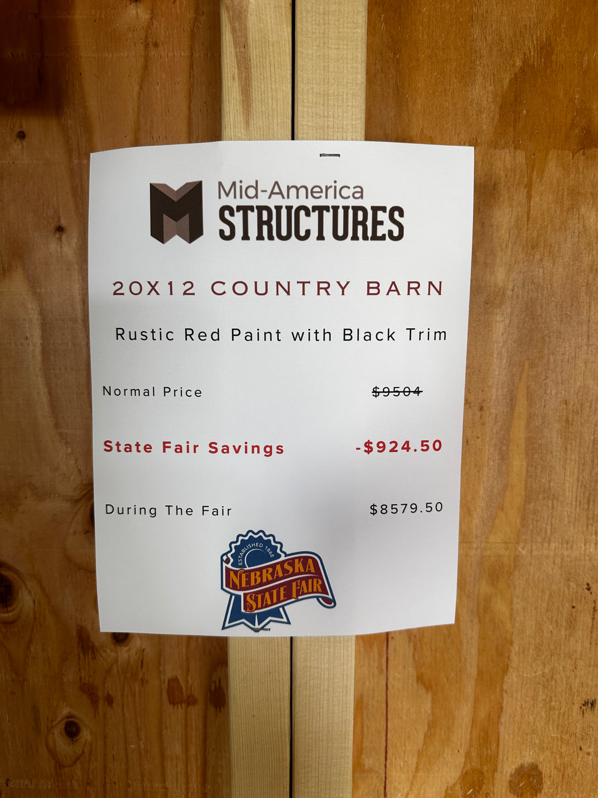 20X12 COUNTRY BARN - NE STATE FAIR SPECIAL | NE SHEDS