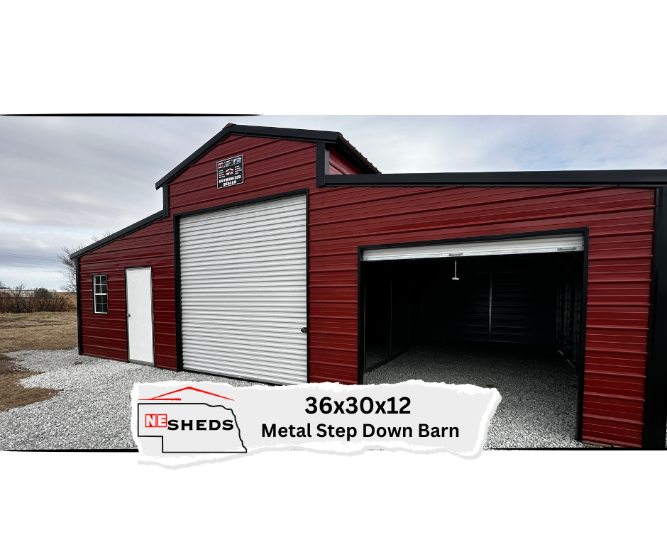 36x30x12 Step Down Barn - Hampton Nebraska | NE Sheds