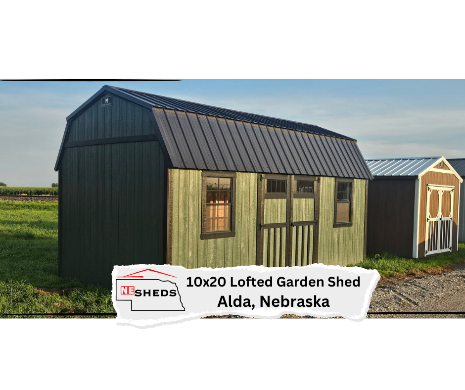 10x20 Lofted Garden Shed - Alda Nebraska Location | NE Sheds