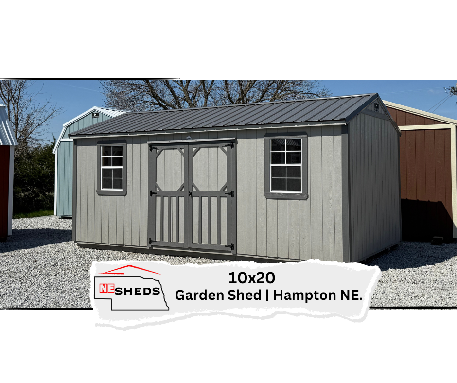 SOLD 10x20 Garden Shed W/ Shelves - Hampton Nebraska | NE Sheds