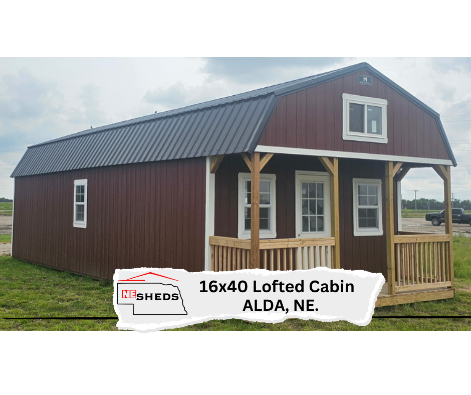 16x40 Lofted Cabin - Alda Nebraska Location | NE Sheds