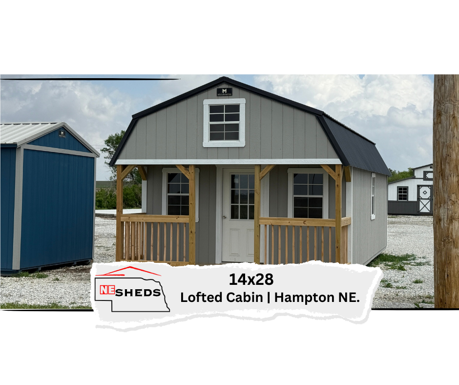 SOLD 14x28 Lofted Cabin - Hampton Nebraska Location | NE Sheds