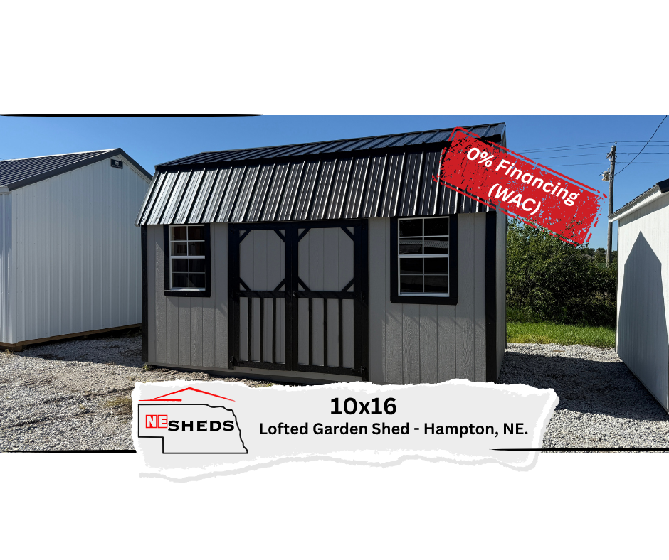 10x16 Lofted Garden Shed - Hampton NE. | NE Sheds