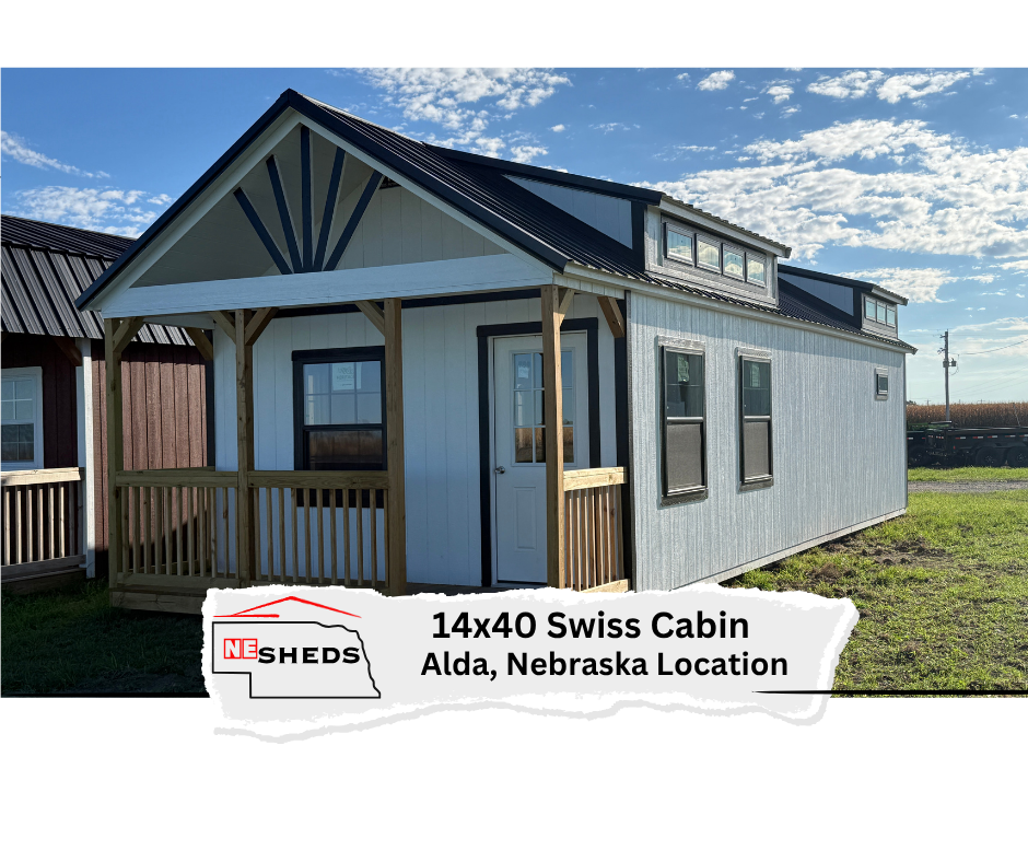 14x40 Swiss Cabin - Alda Nebraska Location | NE Sheds