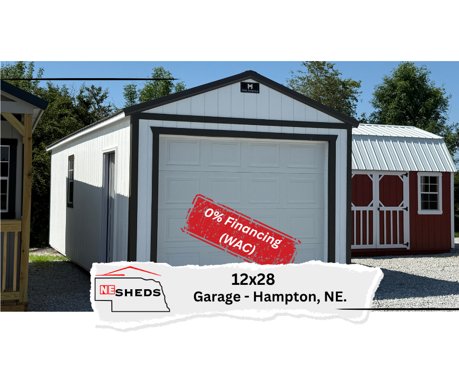 SOLD 12x28 Garage - Hampton Nebraska Location | NE Sheds