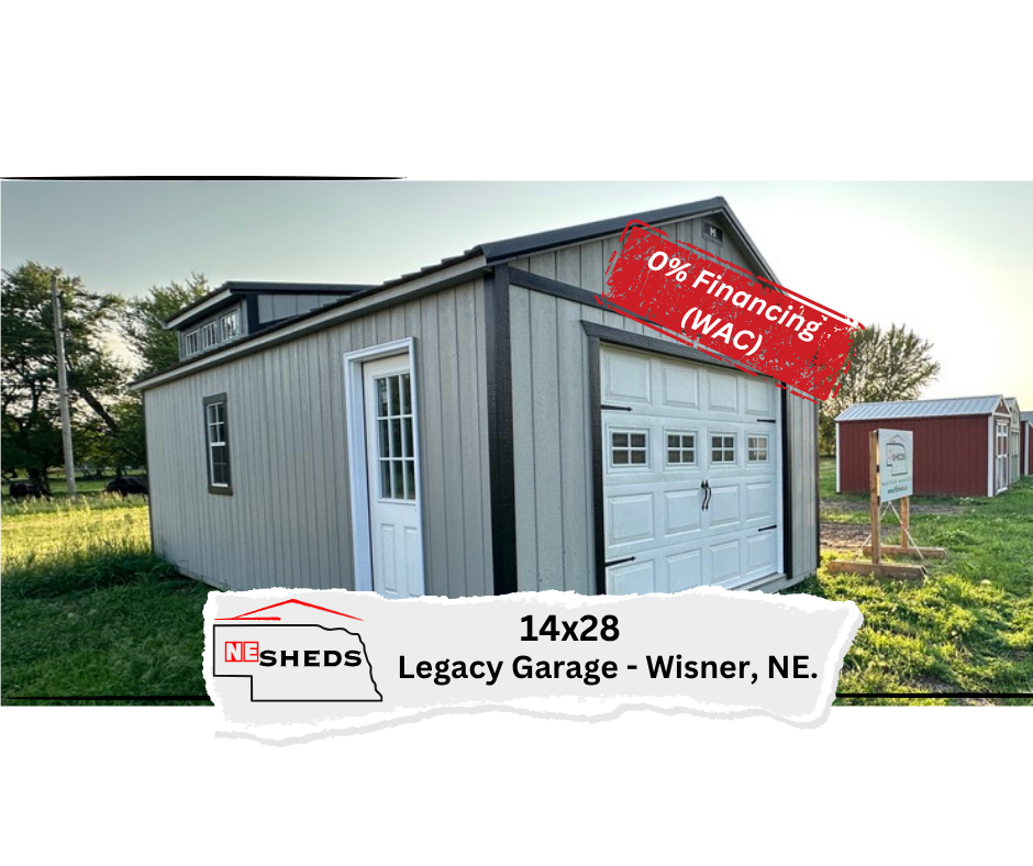 14x28 Legacy Garage - Wisner Nebraska Location | NE Sheds