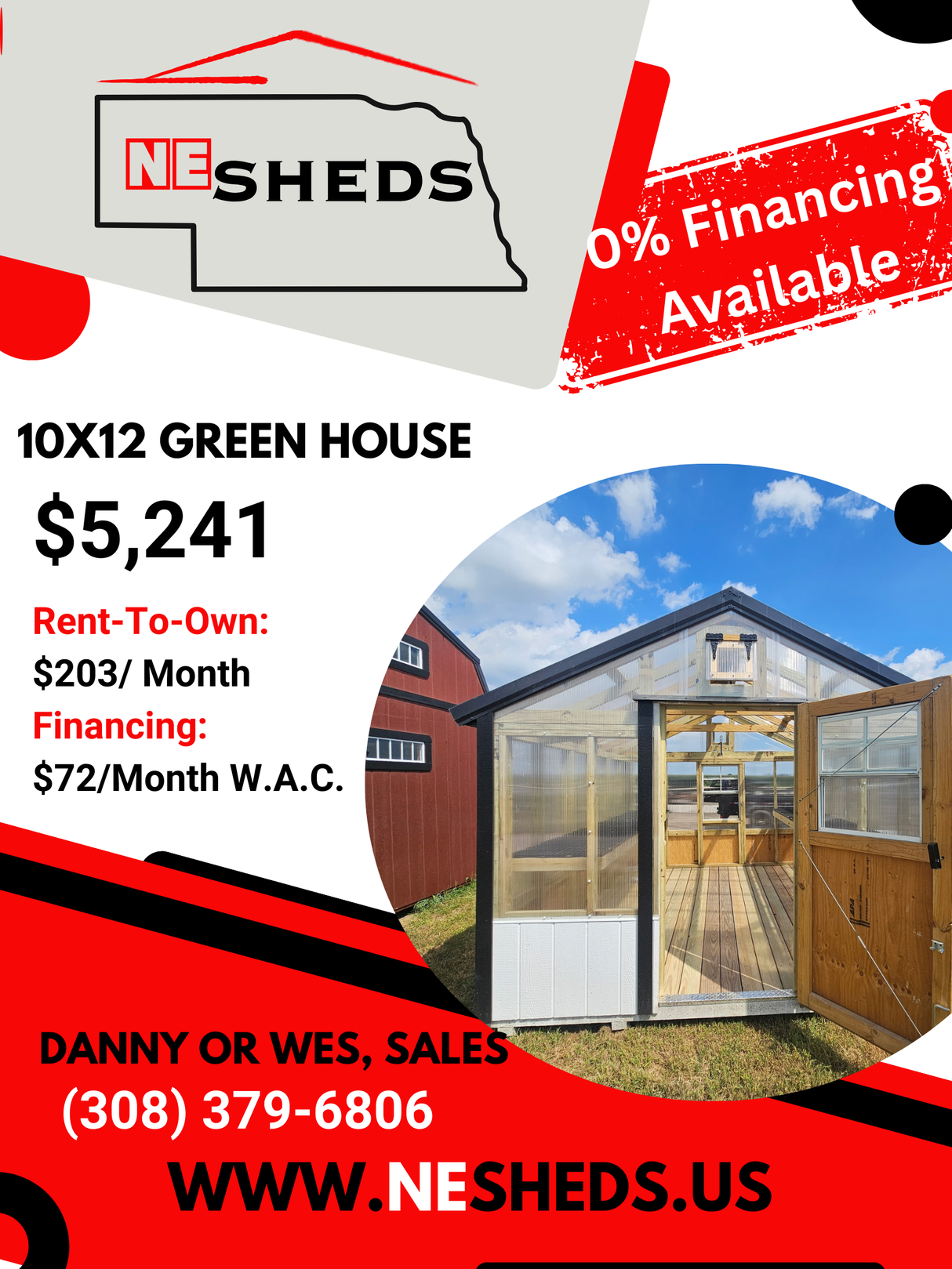10x12 Green House - Alda/Grand Island Location | NE Sheds