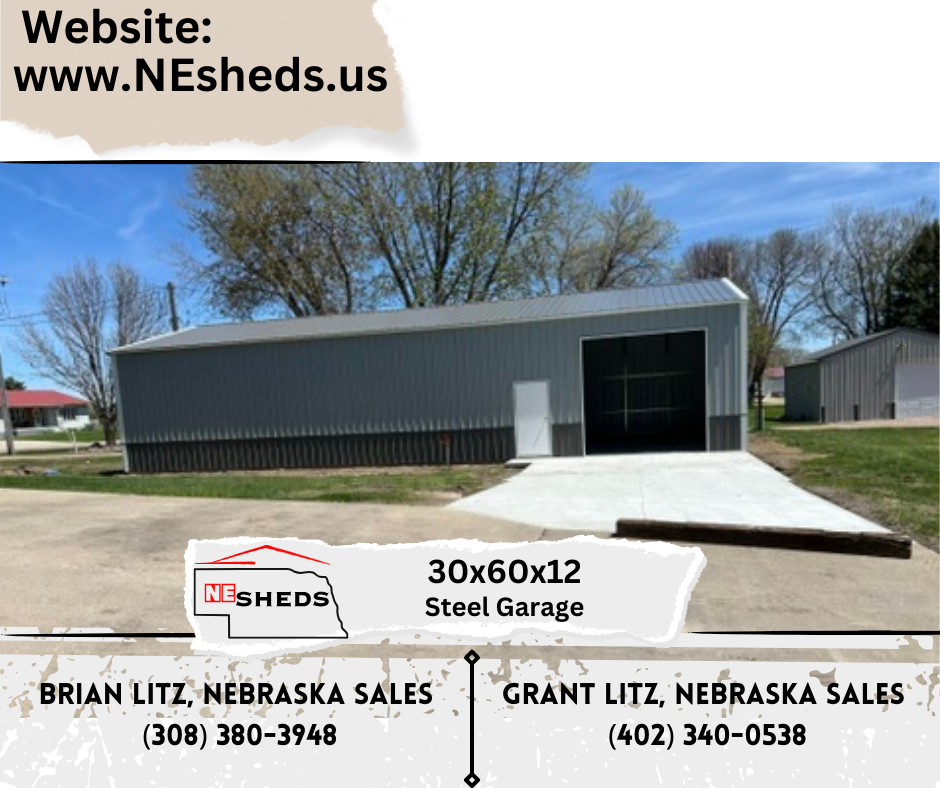 30x60x12 Steel Garage in North Central Nebraska | NE SHEDS