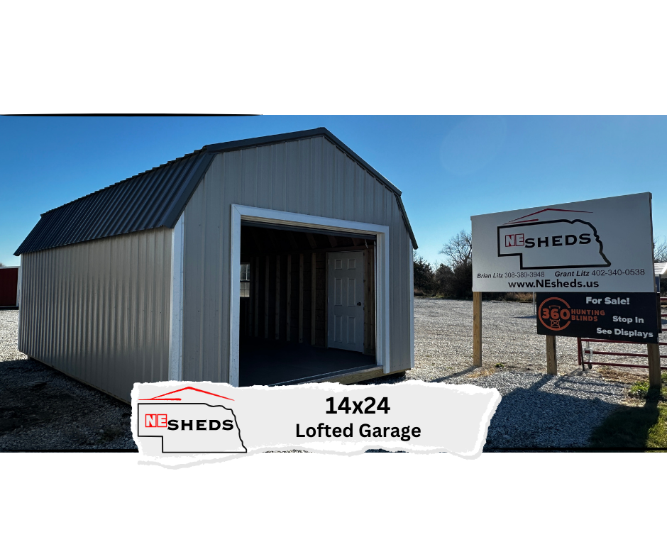 SOLD 14x24 Lofted Garage - Hampton Nebraska | NE Sheds