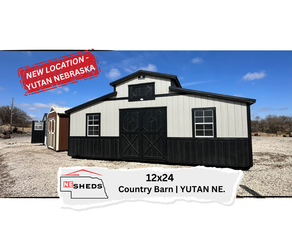 SOLD 12x24 Country Barn - Yutan Nebraska Location | NE SHEDS