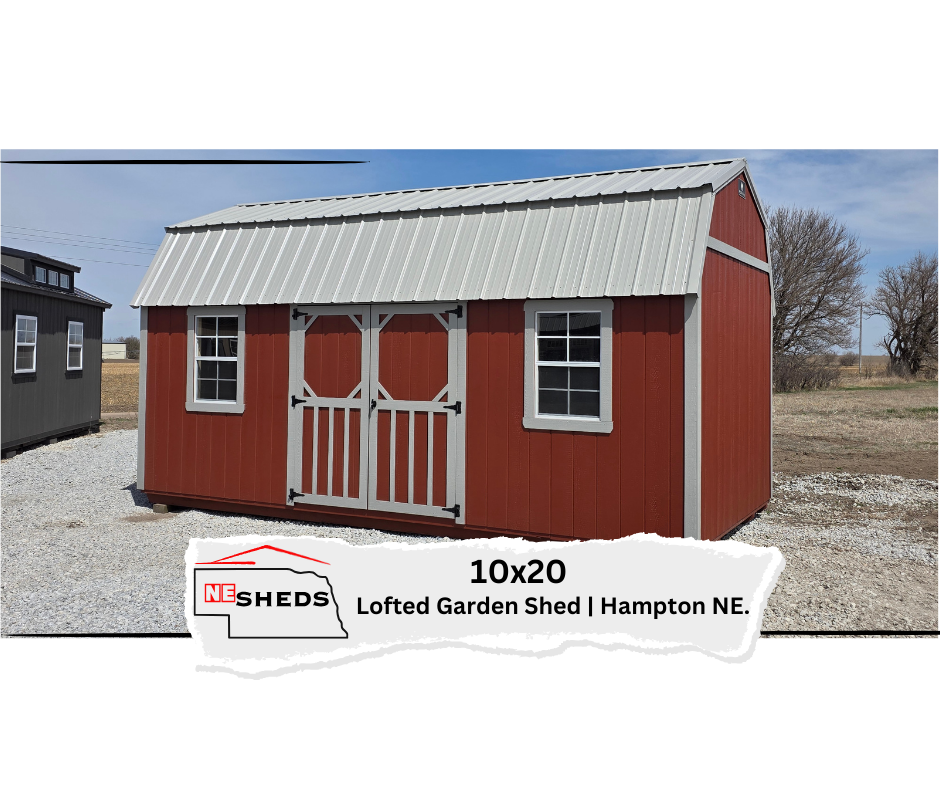 SOLD 10x20 Lofted Garden Shed - Hampton Nebraska Location | NE Sheds