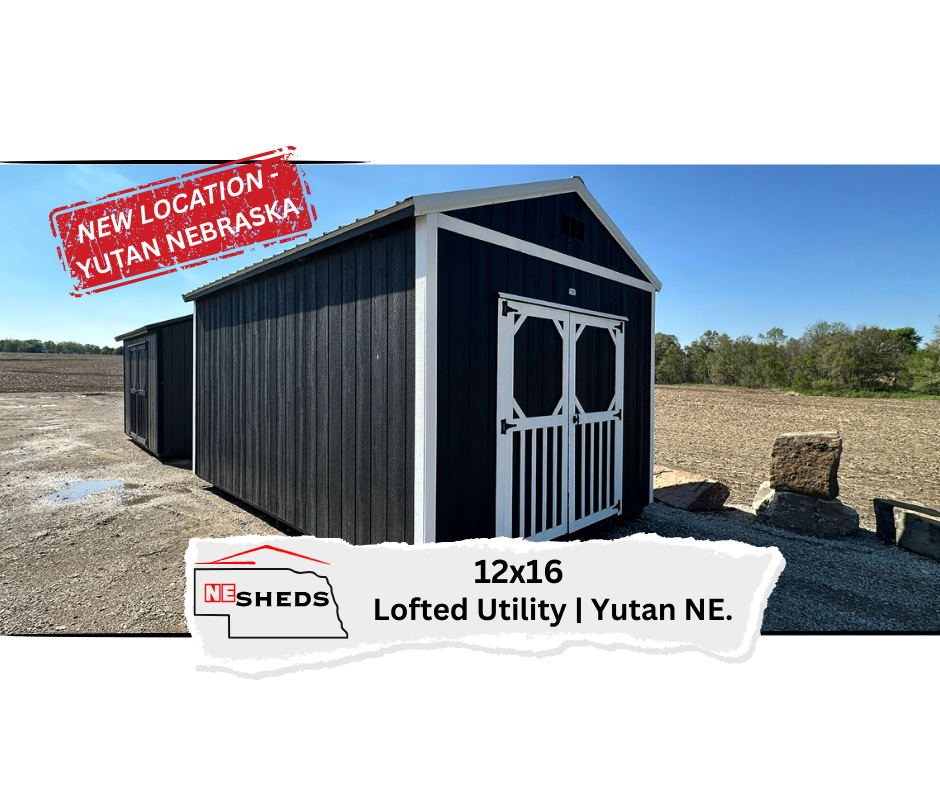 SOLD 12x16 Lofted Utility Shed - Yutan Nebraska Location | NE Sheds