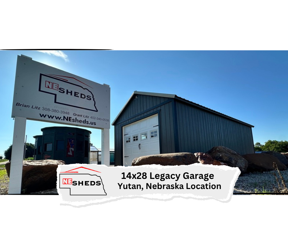 14x28 Legacy Garage - Yutan Nebraska Location | NE Sheds