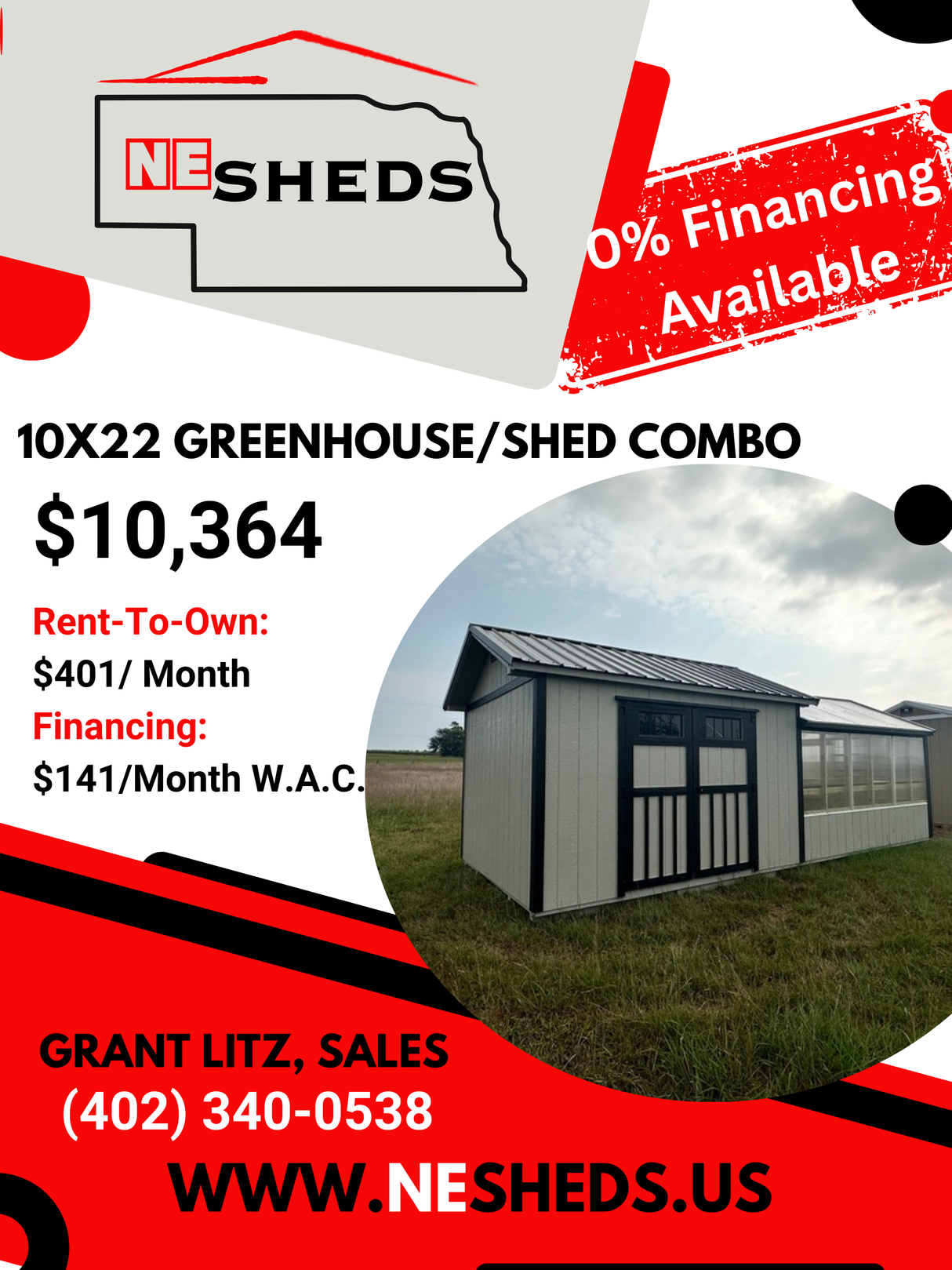 10x22 Green House/Shed Combo - Atkinson Nebraska | NE Sheds