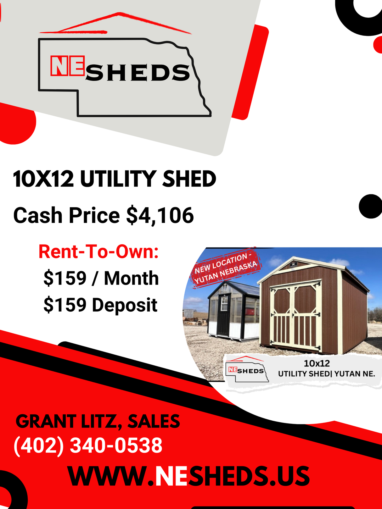 10x12 Utility Shed - Yutan Nebraska Location | NE Sheds