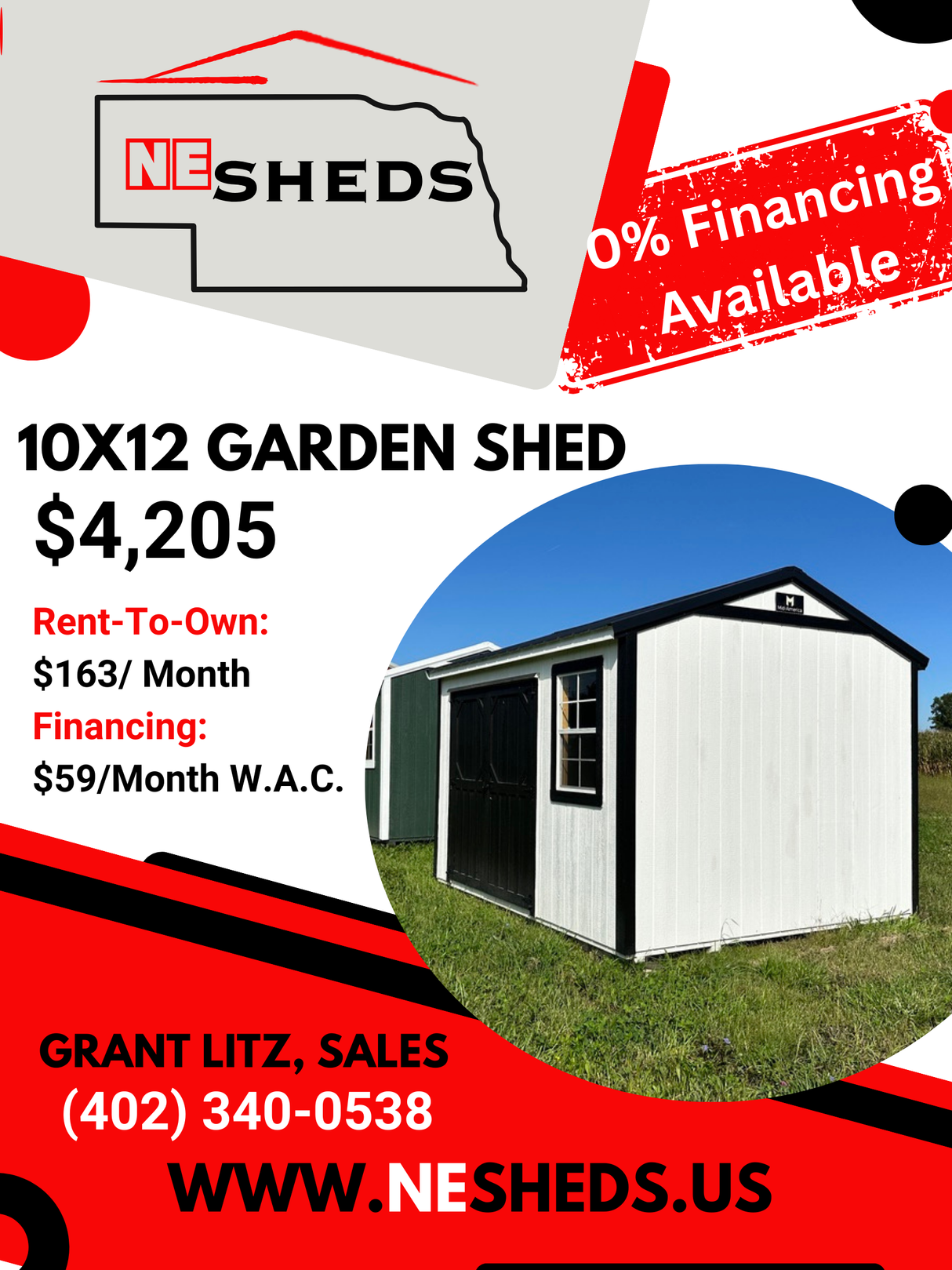 10x12 Garden Shed - Yutan Nebraska location | NE Sheds - portable buildings