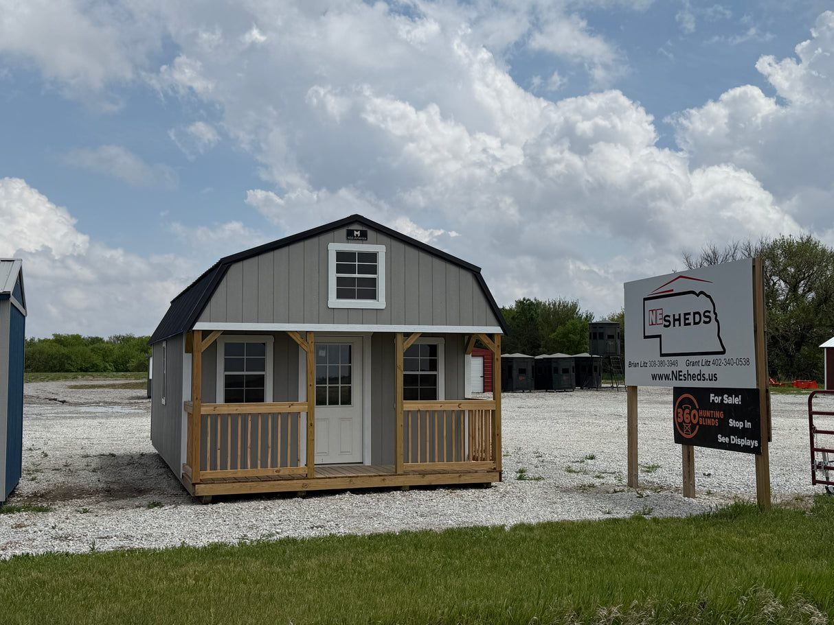 SOLD 14x28 Lofted Cabin - Hampton Nebraska Location | NE Sheds