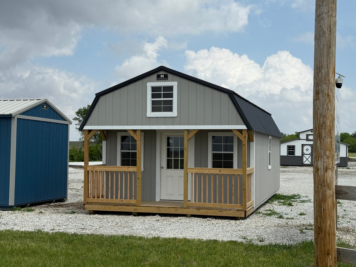 SOLD 14x28 Lofted Cabin - Hampton Nebraska Location | NE Sheds