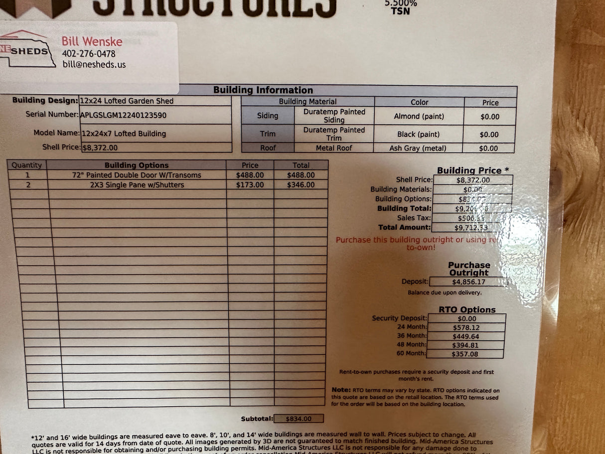 SOLD 12x24 Lofted Garden Shed - Columbus Nebraska. | NE Sheds