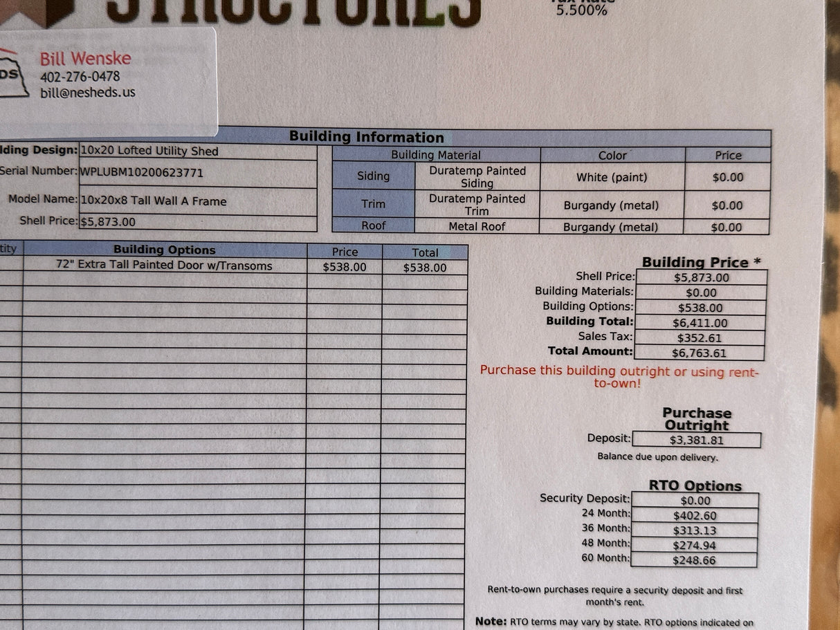SOLD 10x20 Lofted Utility - Wisner Nebraska. | NE Sheds