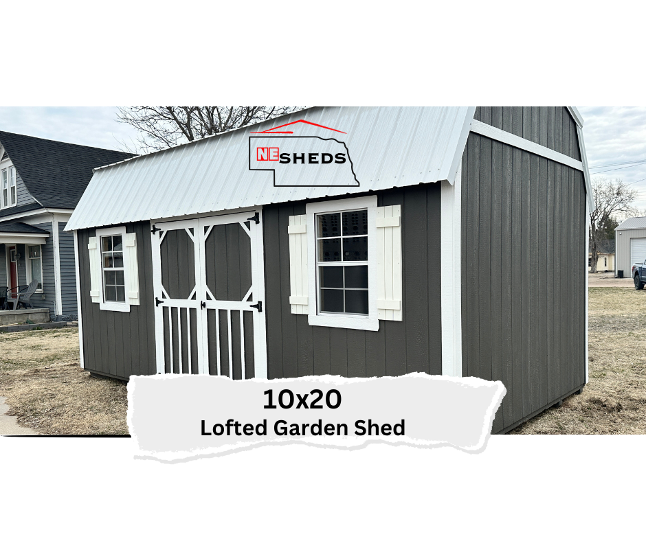 SOLD 10x20 Lofted Garden Shed - Red Cloud Nebraska Location | NE Sheds