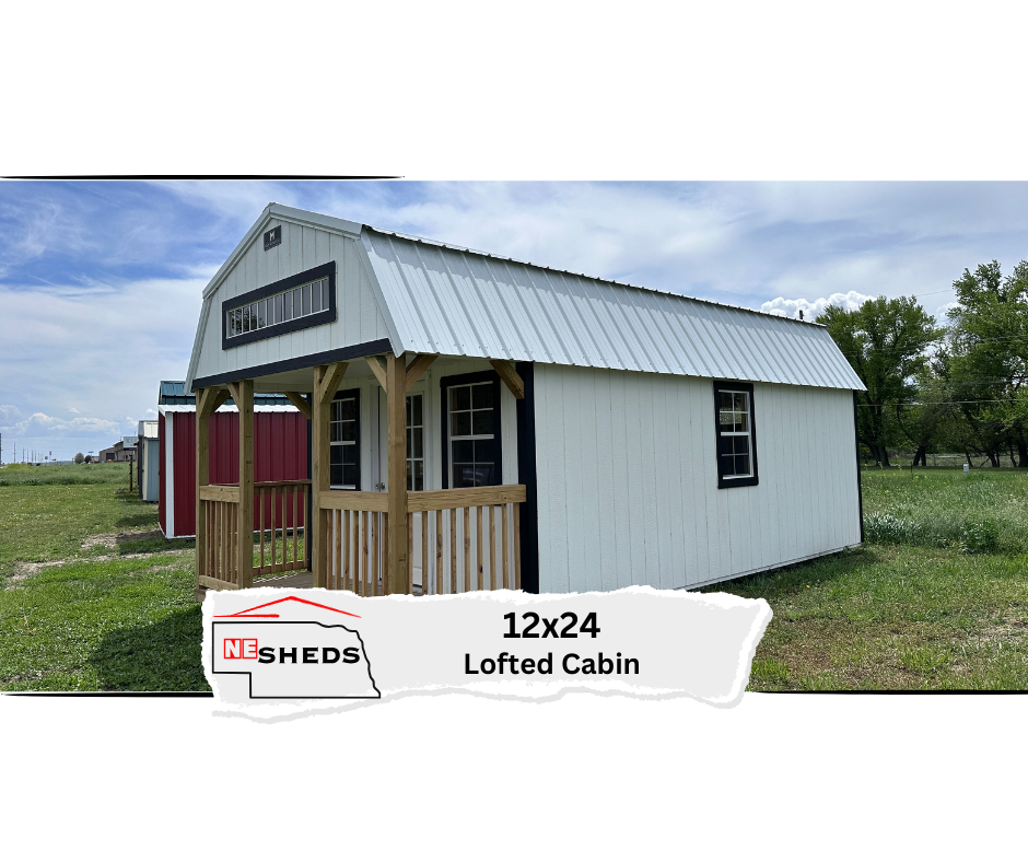 SOLD 12x24 Lofted Cabin - Wisner Nebraska Location | NE Sheds