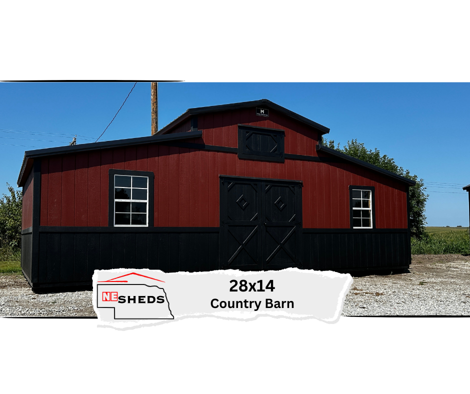 SOLD 28x14 Country Barn - Hampton Nebraska Location | NE Sheds