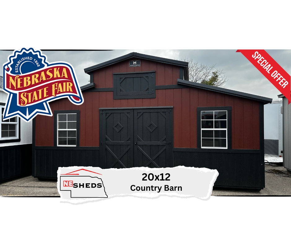 20X12 COUNTRY BARN - NE STATE FAIR SPECIAL | NE SHEDS