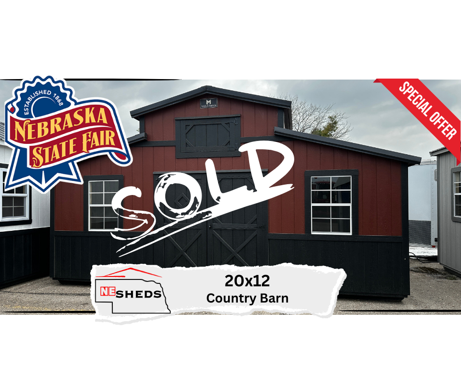 20X12 COUNTRY BARN - NE STATE FAIR SPECIAL | NE SHEDS