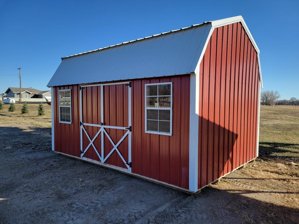 SOLD 12x16 Metal Lofted Garden Shed - Columbus Nebraska | NE Sheds