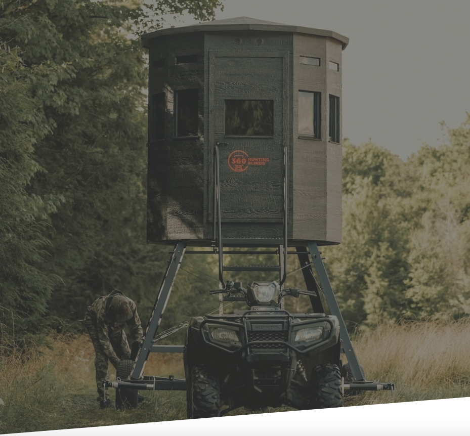 Trailer plus 5' Stand KIT for 360 Hunting Blinds | NE Sheds
