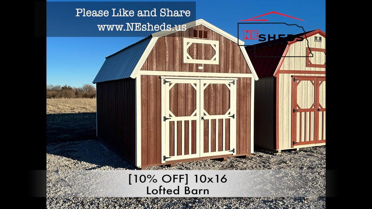 SOLD 10x16 Lofted Barn - Hampton Nebraska | NE Sheds