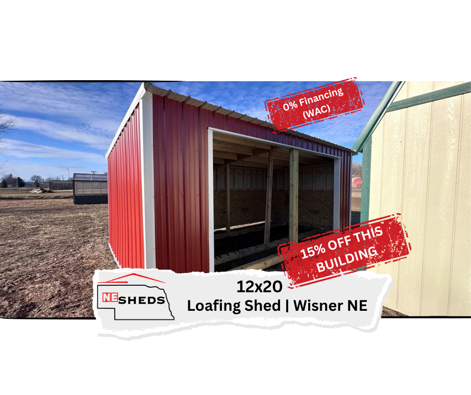 SOLD 15% OFF NEW 12x20 Loafing Shed - Wisner Nebraska | NE Sheds