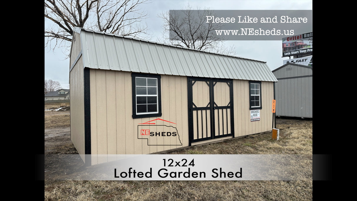 SOLD 12x24 Lofted Garden Shed - Columbus Nebraska. | NE Sheds