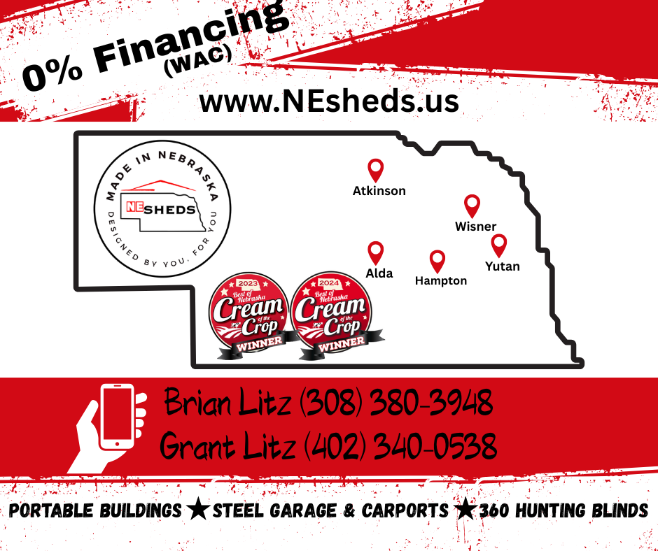 14x28 Legacy Garage - Wisner Nebraska Location | NE Sheds