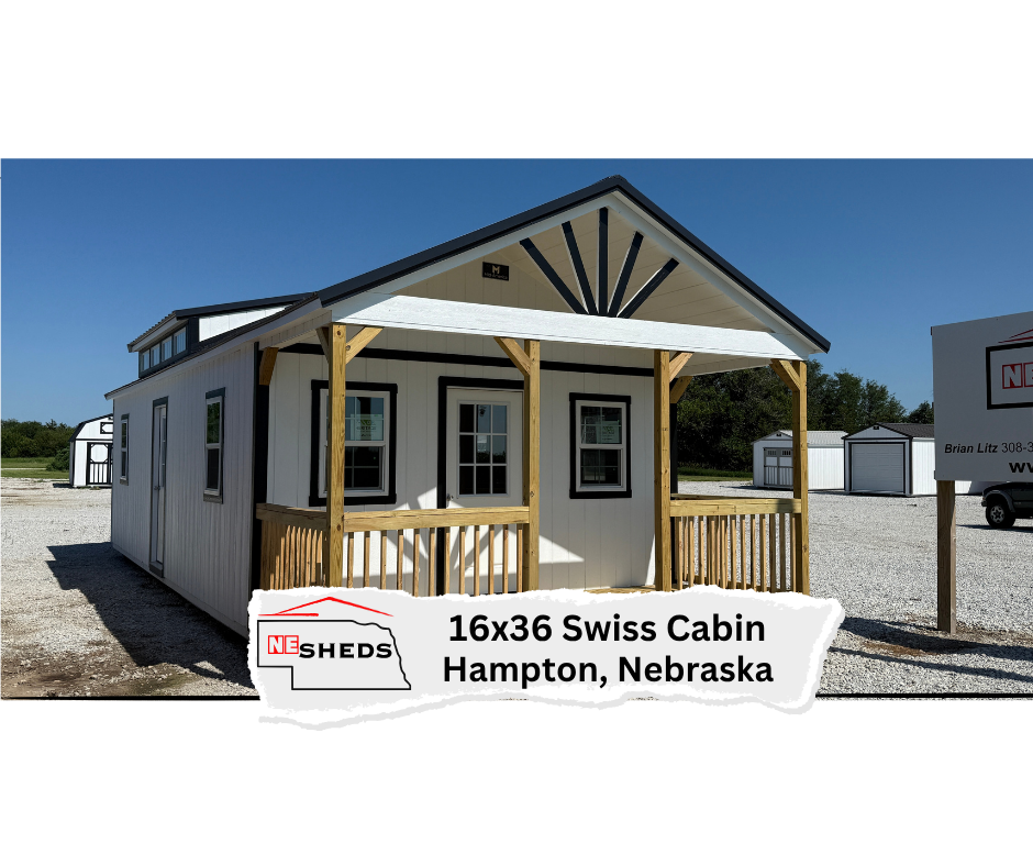 16x36 Swiss Cabin - Hampton, Nebraska Location | NE Sheds