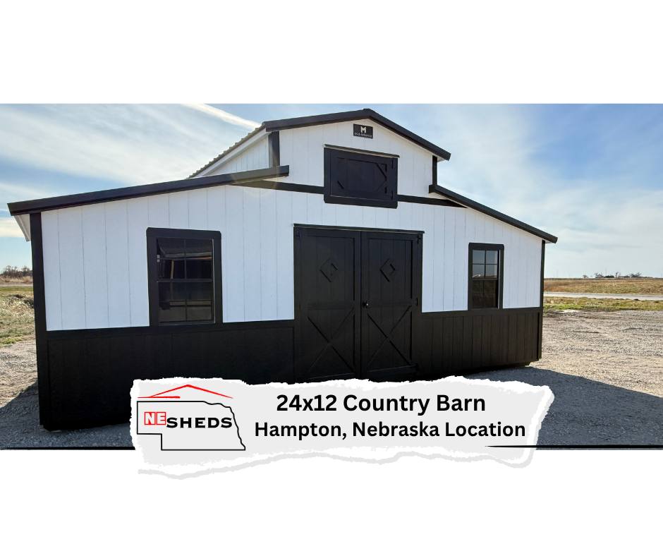 24x12 Country Barn - Hampton Nebraska Location | NE Sheds