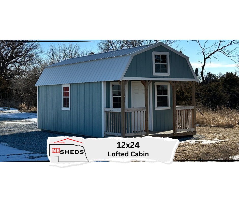 USED 12x24 Lofted Cabin - Hampton Location | NE Sheds
