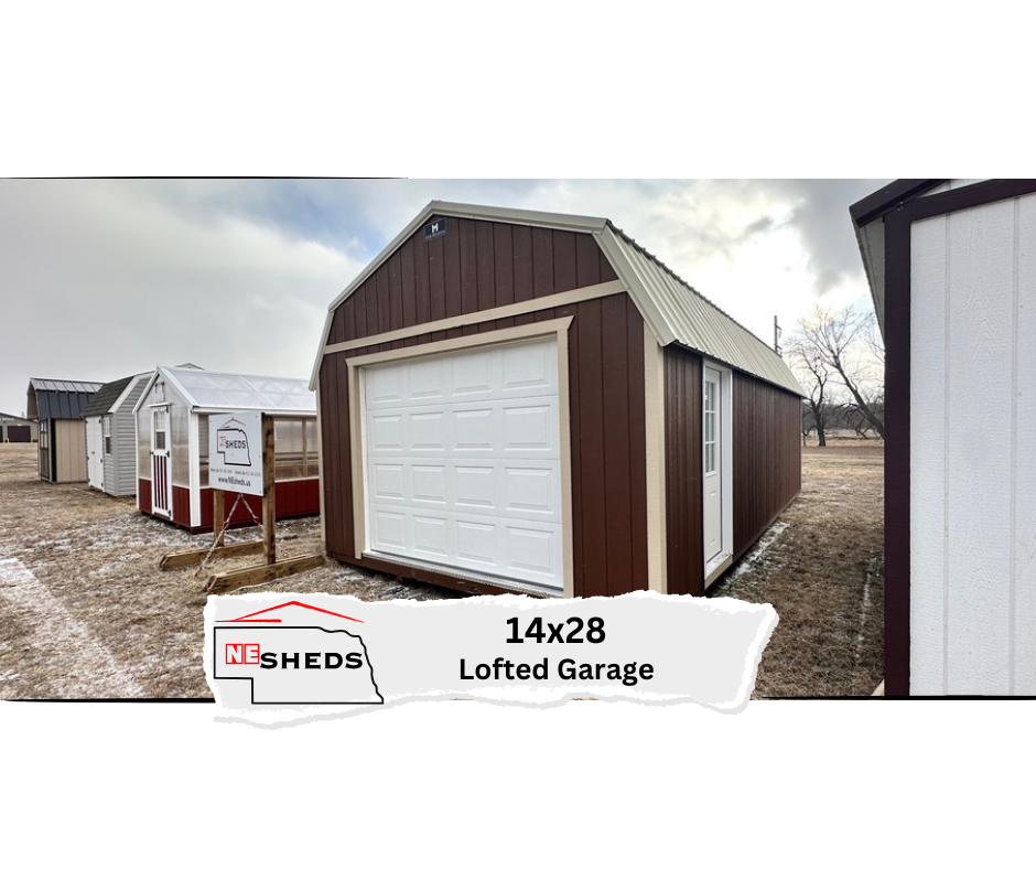 14x28 Lofted Garage - Wisner Nebraska Location | NE Sheds