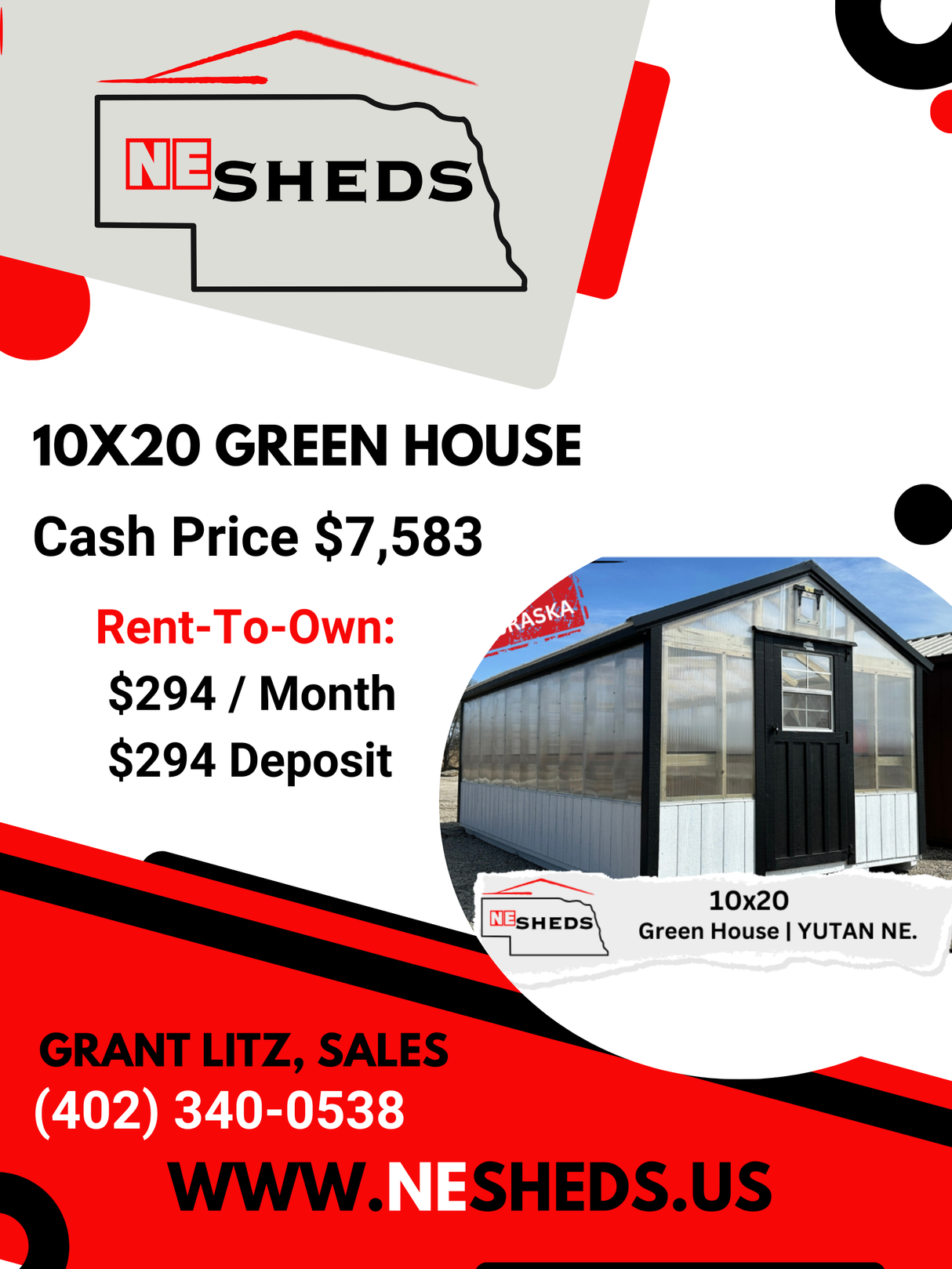 10x20 Green House - Yutan Nebraska Location | NE Sheds