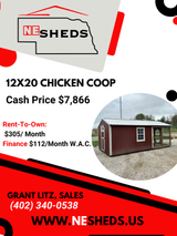 12x20 Chicken Coop - Yutan Nebraska Location | NE Sheds