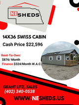 14x32 Swiss Cabin - Yutan Nebraska Location | NE Sheds