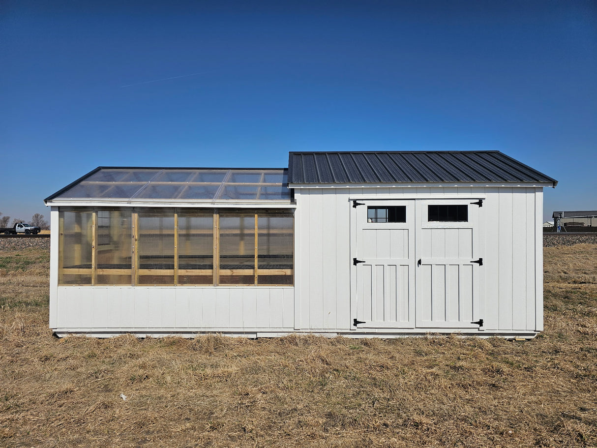 10x22 Green House Shed Combo - Grand Island Location | NE Sheds