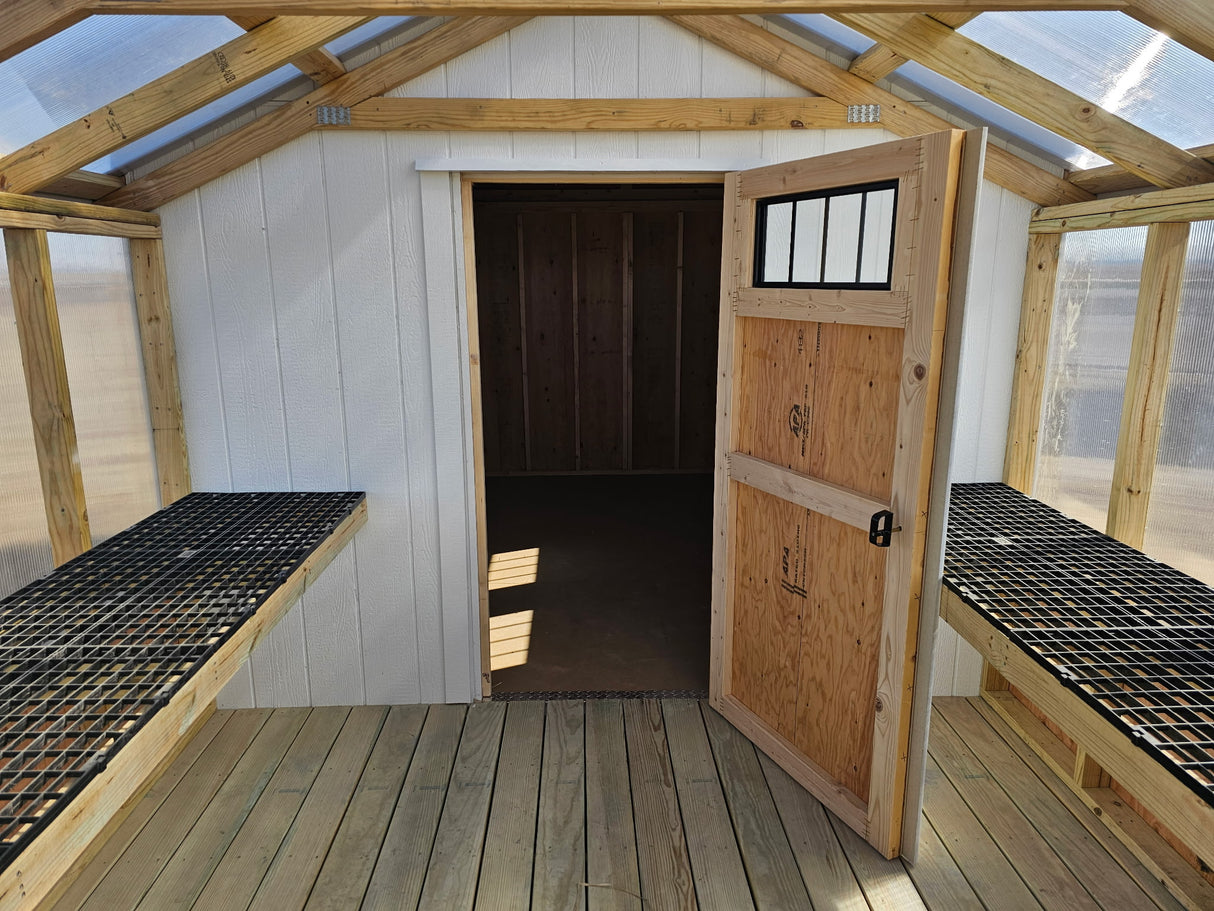10x22 Green House Shed Combo - Grand Island Location | NE Sheds