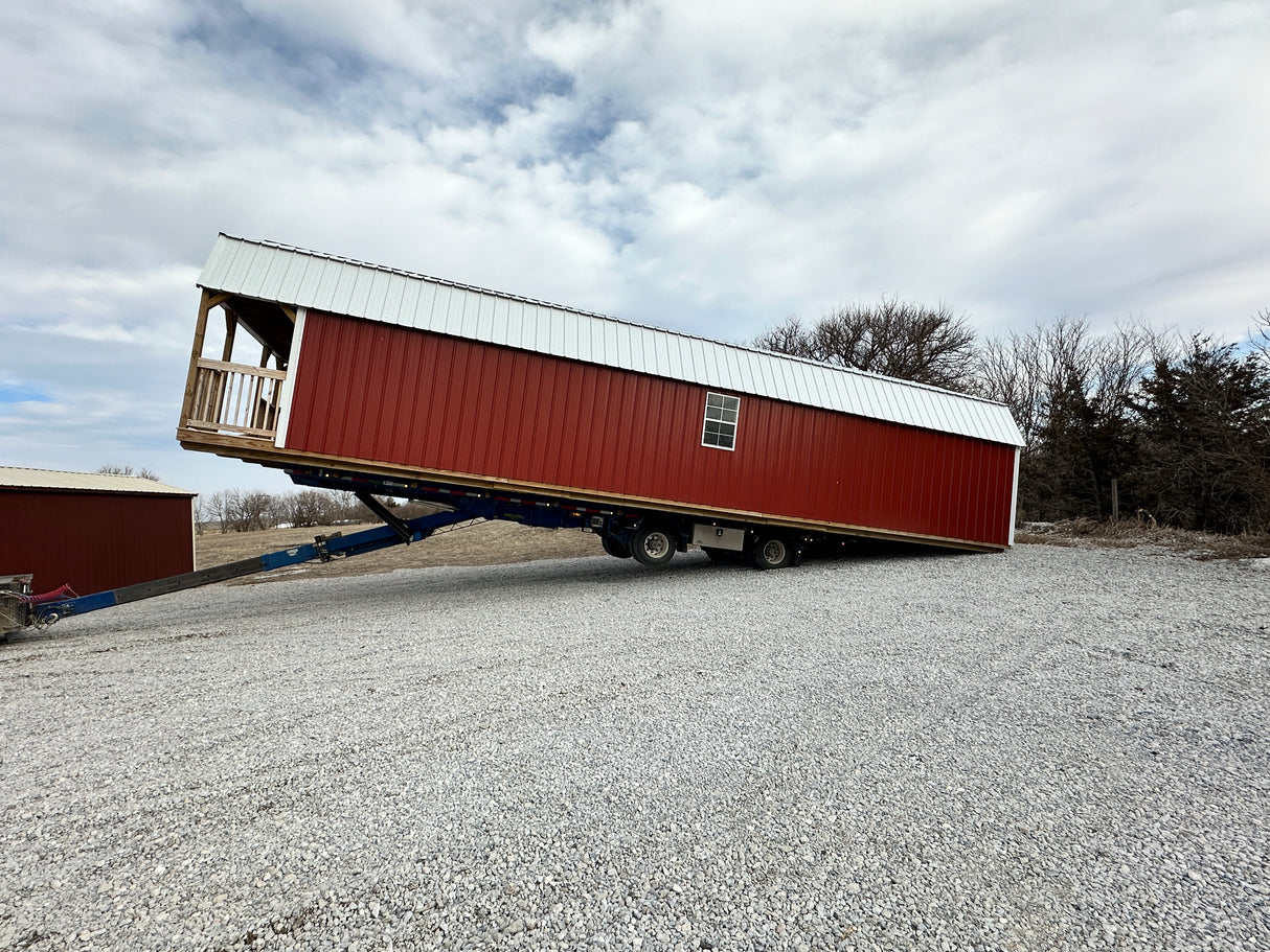 SOLD [LIKE NEW] 16x48 Lofted Cabin - Hampton Nebraska | NE Sheds